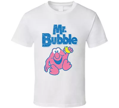 Mr Bubble Retro Vintage Bubblebath Logo Grunge Worn Look T Shirt • $14.99