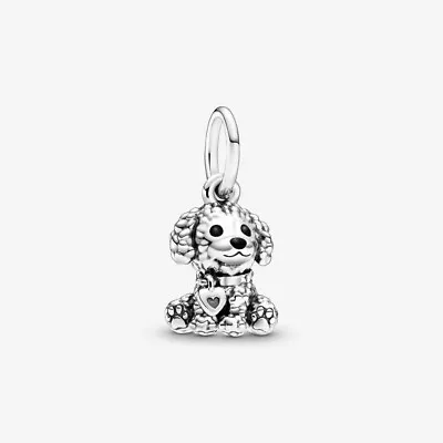 PANDORA Poodle Puppy Dog Silver Dangle Charm - 798871C0 • £23.72