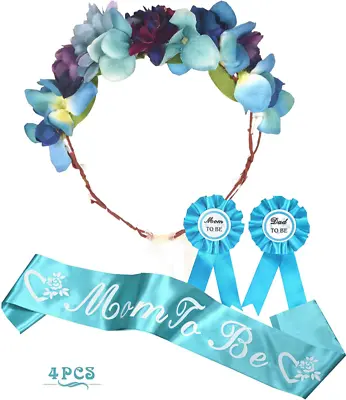 Baby Shower Decoration For Boy Mother To Be Flower Crown Tiara Mommy To Be Sas • $33.99
