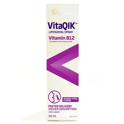 Henry Blooms VitaQIK Vitamin B12 Liposomal Spray 50mL Faster & Higher Absorption • $22.51