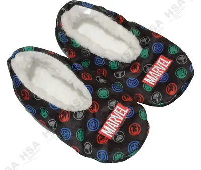 Boys Character Marvel Slipper Socks Footsies Grippers Non Slip Sherpa Socks • £5.99