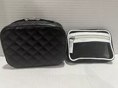 Trish McEvoy Small Black Quilted Makeup Planner Purse • $31.99