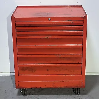 Vintage 7-Drawer Rolling Red Tool Cabinet MBC? Mac? - Toolbox Chest • $369.95