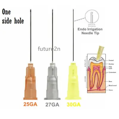 Dental Endo Irrigation Needle 25G/27G/30G Disposable Syringe Tips One-Side Hole • $3.51
