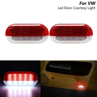 $14.99 • Buy LED Red+White Door Courtesy Warning Lights For 1992-2006 VW Golf MK3 MK4 Beetle