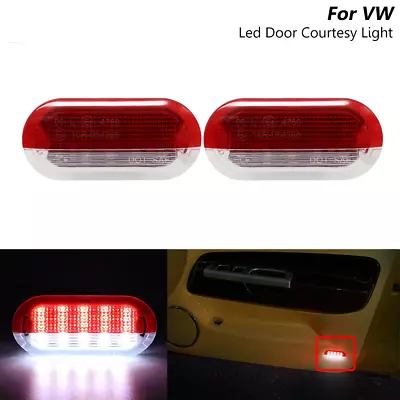 LED Red+White Door Courtesy Warning Lights For 1992-2006 VW Golf MK3 MK4 Beetle • $14.99