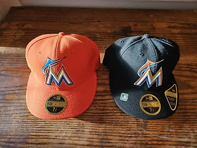 Miami Marlins New Era 59fifty Cap Hat Set • $14.42