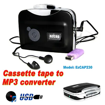 £21.89 • Buy Tape To PC USB Cassette-to-MP3 Converter Capture Audio Portable Music Player