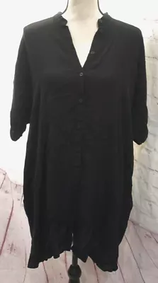 & Other Stories Women's Black Button Up Short Sleeve Blouse Tunic Top Size 10 • £8.76