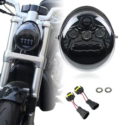 Black Motorcycle LED Headlight For V-Rod Muscle Street Rod VRSC VRSCF VRSCA • $69.89