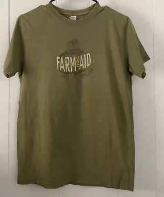 Farm Aid 30 Chicago 2015 Double Sided Sz Small Green T Shirt Organic Cotton • £24.13