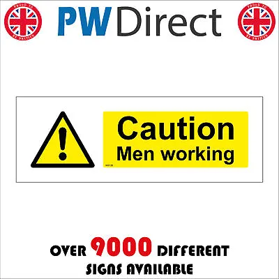 £3.78 • Buy Ws138 Caution Men Working Sign Above Below Scaffold Workmen Warning Hazard