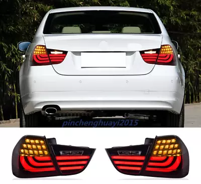 For BMW E90 3 Series 4Dr Sedan 2009-2012 Smoke Black Tail Lights Rear Lamp LED • $449.99