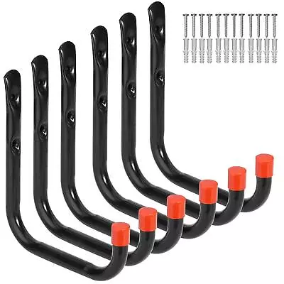 Heavy Duty Garage Storage Utility Hooks Wall 6 Pcs Black 7.1 Large J Hook • $25.88