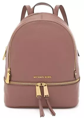 🌞michael Kors Rhea Zip Backpack Dusty Rose Venus Leather Travel School Bag🌺nwt • $219.99