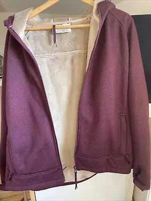 Mountain Warehouse Jacket Size 16 Fleece Lined Burgundy - Water Resistant • £9.99