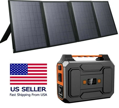 £175.20 • Buy 100W Portable Power Station MINI Generator Backup Battery With 40W Solar Panel