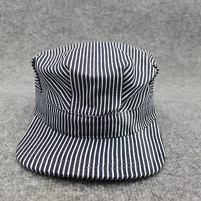 Vintage Conductor Hat Cap Snap Back Mens Hickory Stripe Train Engineer Railroad • $19.99