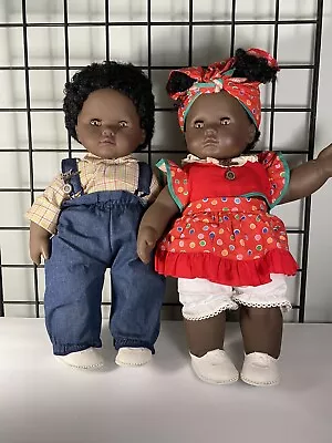 Zapf Creation Doll Set(2) Vintage African 18/19 Inches 1980s • $100