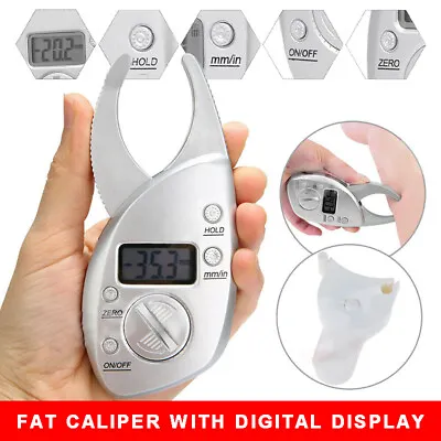 £8.26 • Buy Digital LCD Body Fat Caliper Skin Fold Fitness Weight Loss Measure Clip Meter