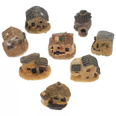 8 Pcs Creative Resin Decor Stone House Miniature Village • $14.64