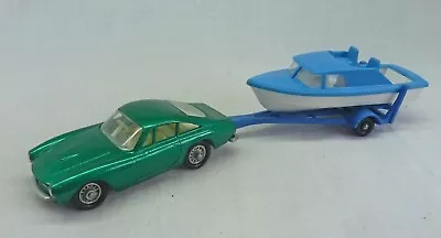 Lesney Matchbox Toys MB75 Ferrari Berlinetta With MB9 Boat & Trailer UB • £3.70