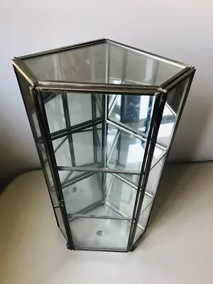 Vintage Glass Display Case Curio Cabinet W Mirrors • $38.99