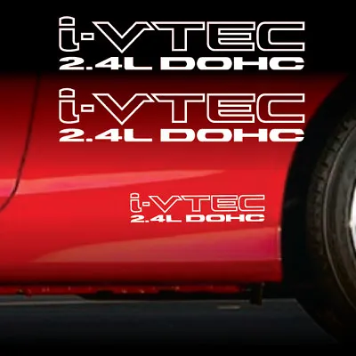 IVTEC DOHC 2.4 2X Decal Sticker Vinyl *WHITE Honda Accord Acura TSX K24 • $5.82