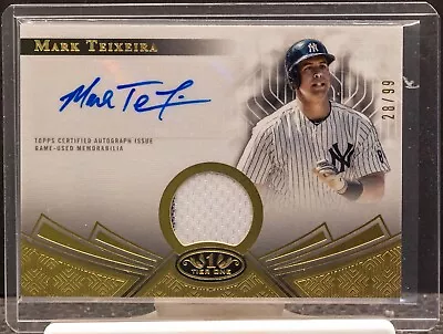 Mark Teixeira 2023 Topps Tier One Game Used Jersey Auto #28/99 Yankees • $3