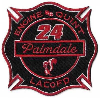 LA County Station 24 Palmdale Black/Red NEW  Fire Patch ! • $6.95