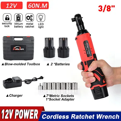 3/8'' Electric Cordless Ratchet Right Angle Wrench Impact Power Tool / Battery • $43.99