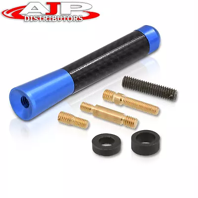 3  Blue Carbon Fiber Radio Frequency Screw On Rear Aluminum Antenna For Acura • $8.99