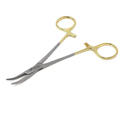 Surgical Mosquito Forceps 5  Hemostat Curved Dental Instruments Gold Handle • $7.50
