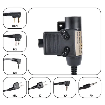 WADSN U94 PTT Push To Talk Military Headset Adapter Kenwood For Baofeng UV5R • $17.96