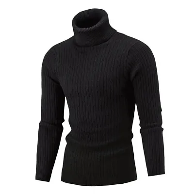 Men Turtleneck Long Sleeve Sweater Winter Basic Jumper Top Knitwear Pullovers # • $16.91