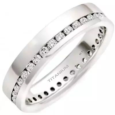 Mens 7mm Wide Titanium Classic Style Wedding Engagement Band Ring • £34.99