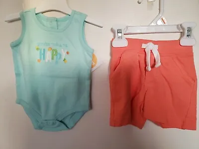 Gymboree Baby Boy 0-3 Months 2pc Set NWT Zoo Party Tank Bodysuit Shorts Grandpa • $10.99