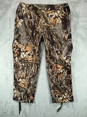 Mens XL Cargo Pants 41x30 Mossy Oak Breakup Camo RedHead Hunting Brown Flannel • $21.15