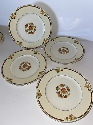 4 Antique ALTON By W H Grindley England Sheraton Ivory 9  Dinner  Lunch Plates • $18.95