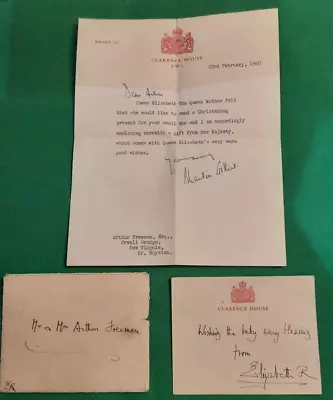 Queen Elizabeth II Autograph -CLARENCE HOUSE Card And Letter 1960 • £200