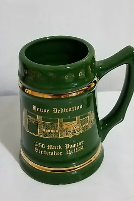 1974 Somerset NJ Fire Dept. #1 Fire Company Mug Green Stein Ceramic • $18.86