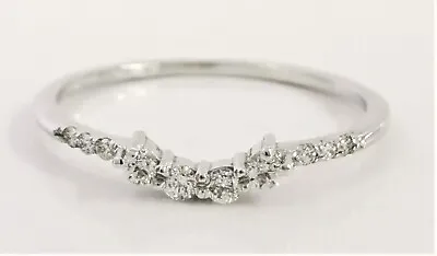 $516.20 • Buy Diamond Anniversary Ring 14k White Gold Natural Pave Set 0.1 Carat F-G/VS2-SI1