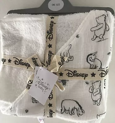£11 • Buy Disney Classic Winnie The Pooh Hooded Cream Cotton Towel & Wash Mitt