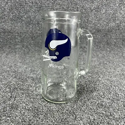 Vintage Fisher Peanuts Minnesota Vikings Beer Stein Mug Glass Cup Handle Helmet • $9.97