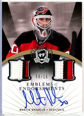 2007-08 The Cup Emblems Of Endorsement #EEMB Martin Brodeur DUAL PATCH AUTO /15 • $969.31