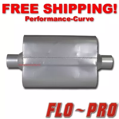 2 Chamber Performance Exhaust Street Muffler FLO-PRO Super V 2.25  C/C - V42440 • $42.95