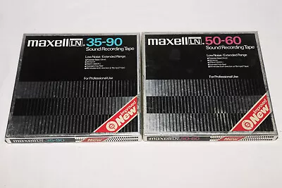 2 (Two) Maxell LN 35-90 & LN 50-60 Recording Tape Reel To Reel Used Recorded • $29.95