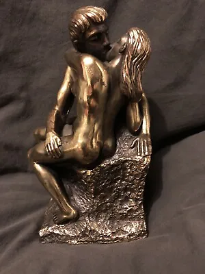 A Giannetti Bronze Lovers Sculpture( Rodin Inspired) The Kiss  Ideal VALENTINES • £19.99