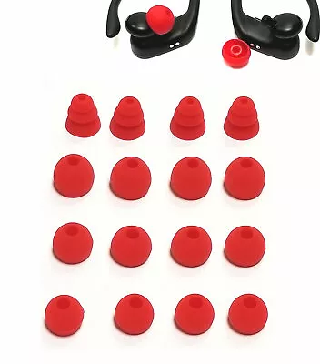 16 Pcs Bright RED Earbuds Gels For Beats Powerbeats-PRO Multi-sizes S/M/L/Layer  • $8.65