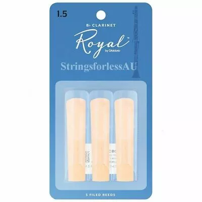 $16.85 • Buy Rico Royal Woodwinds Bb Clarinet  Reeds, Strength 1.5 , 3-Pack , RCB0315